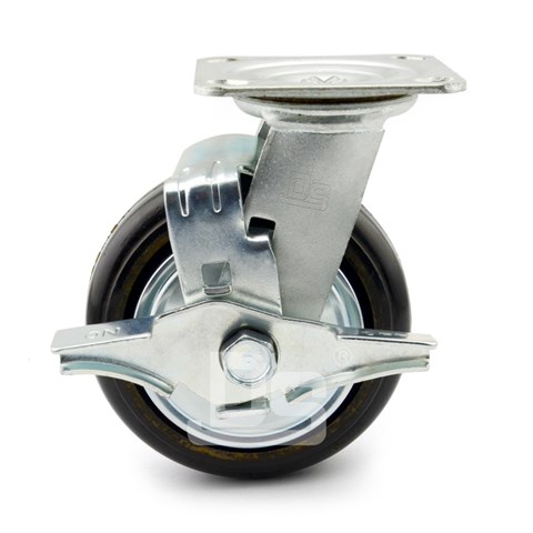 DS34系列 铁芯橡胶 中重型 工业物流 边刹脚轮（载重量：115~150kg）