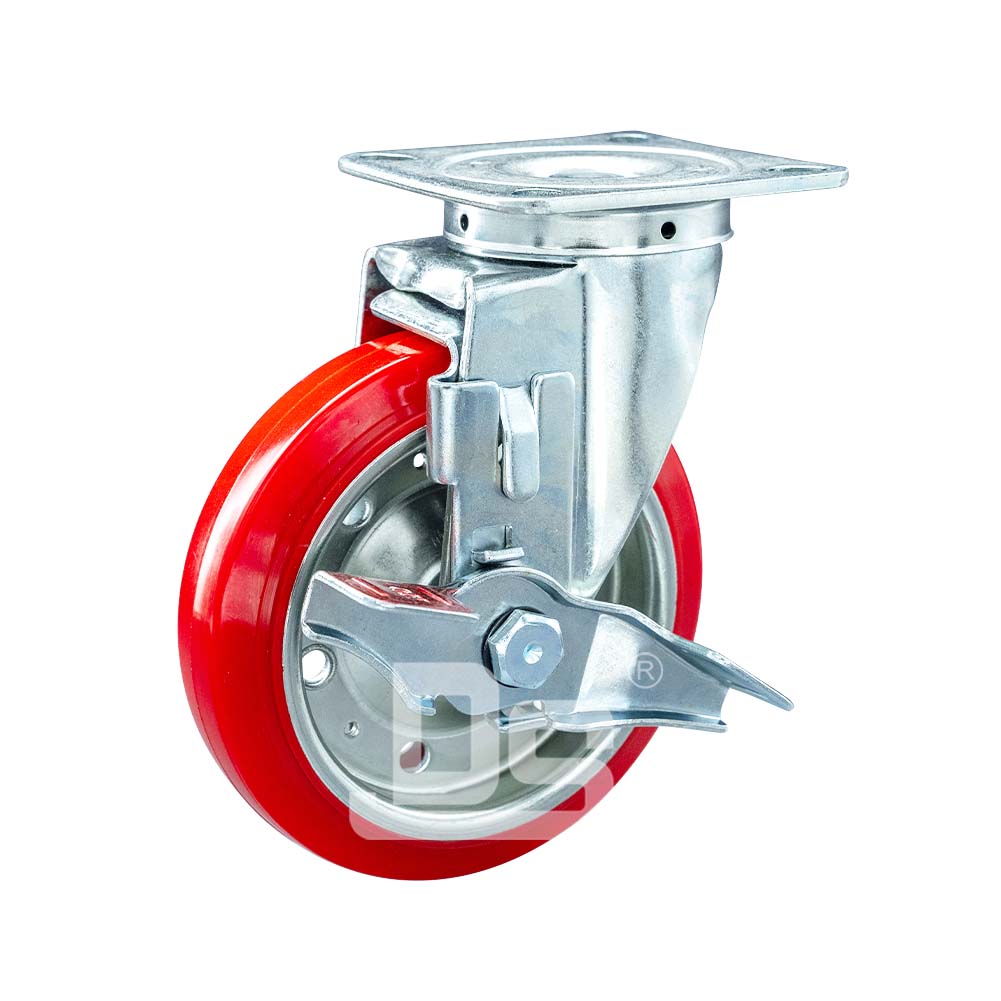 中重型脚轮聚氨酯夹板轮刹车脚轮（DS32系列）