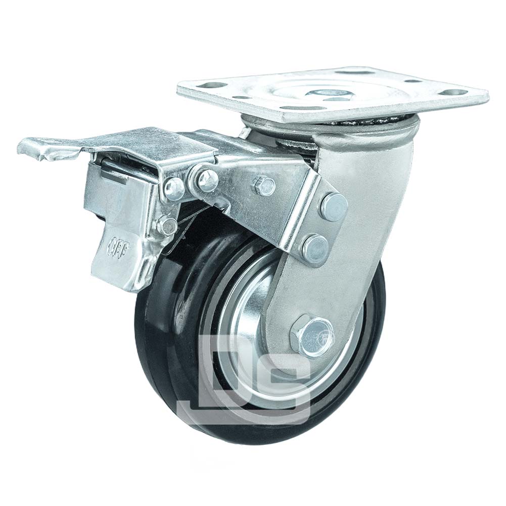 重型脚轮橡胶轮双刹车脚轮（DS40系列）