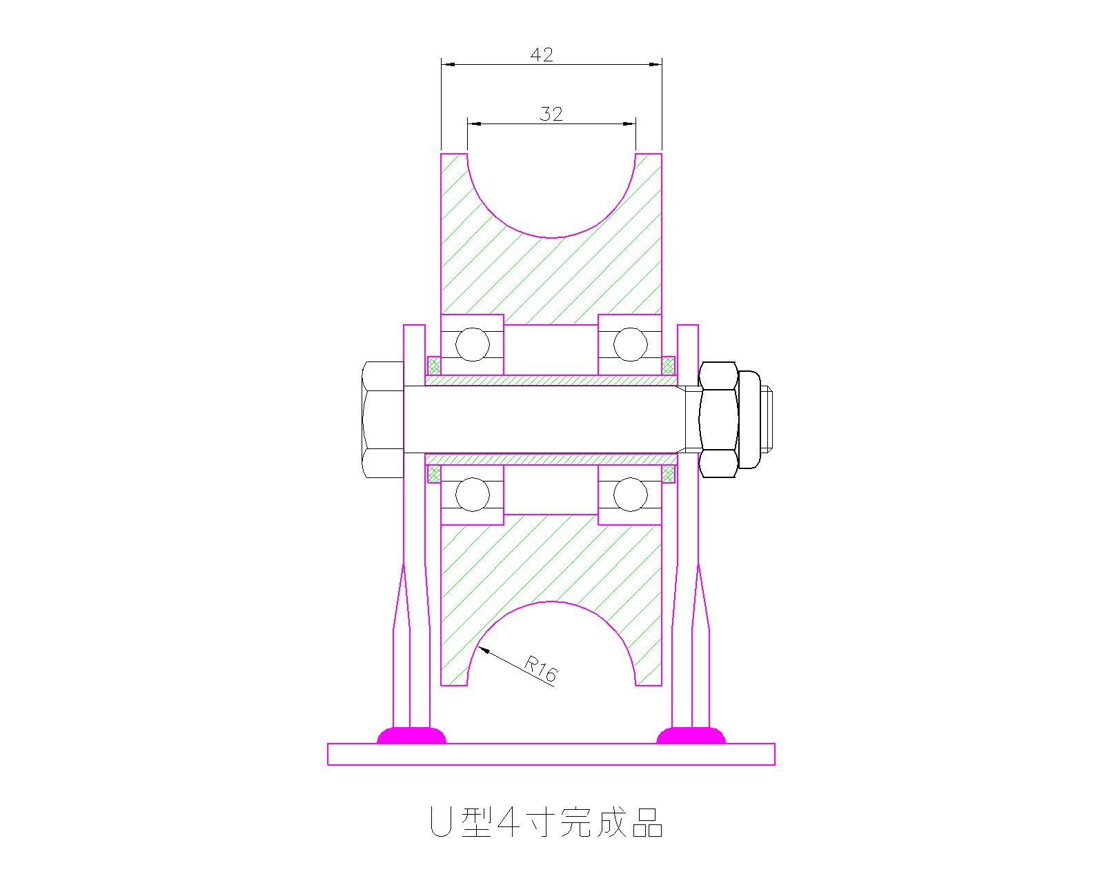 大世脚轮4寸U型轮