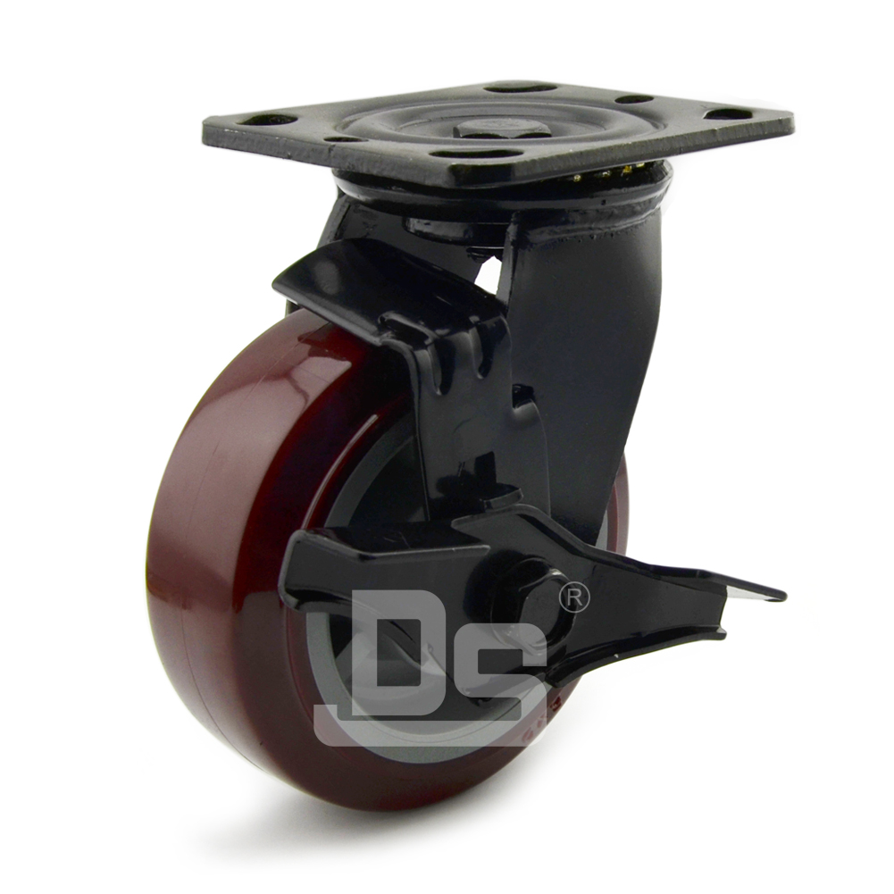 DS40系列 塑料芯聚氨酯  重型  工业物流  边刹脚轮（载重量：230~400KG）