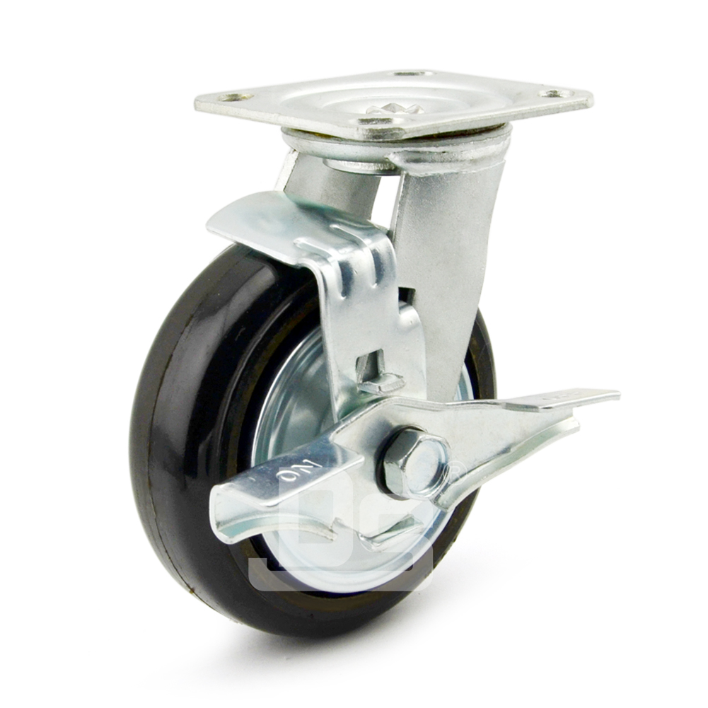 DS34系列 铁芯橡胶 中重型 工业物流 边刹脚轮（载重量：115~150kg）