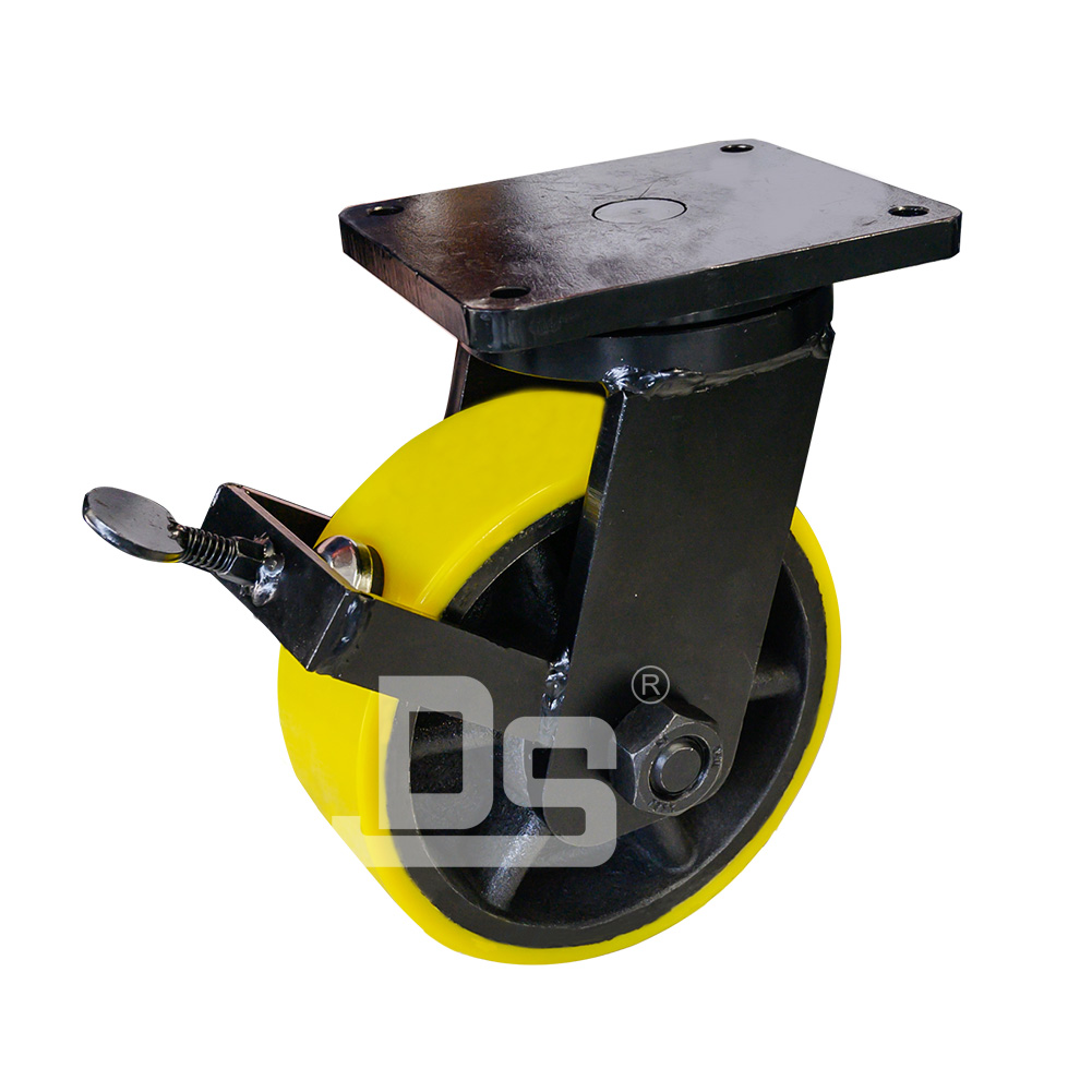 DS70 系列  特重型脚轮 铁芯聚氨酯 刹车脚轮（3000~6000kg）